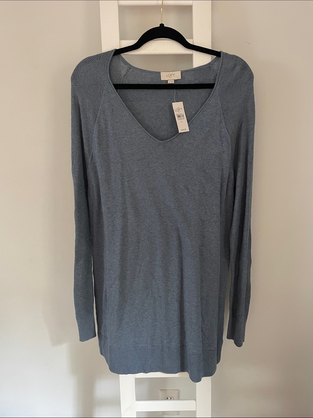 LOFT Blue V-Neck Lightweight Knit Tunic